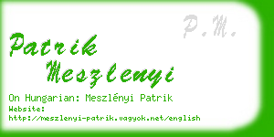 patrik meszlenyi business card