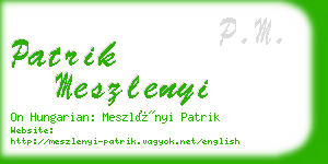patrik meszlenyi business card